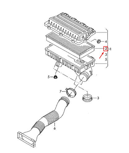 NEW VOLKSWAGEN GOLF MK6 AIR FILTER 036129620H ORIGINAL