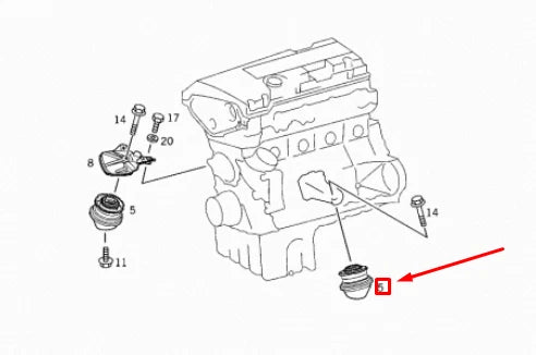 NEW MERCEDES-BENZ E W210 FRONT LEFT ENGINE MOUNTING A2102401817 ORIGINAL