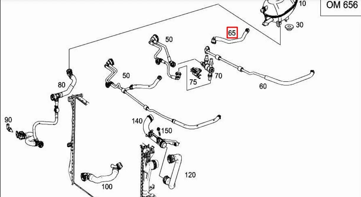 NEW MERCEDES-BENZ E W213 COOLANT HOSE PIPE A2135012101 ORIGINAL