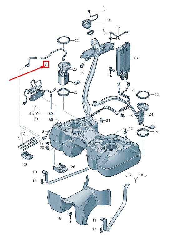 new vw tiguan ad fuel feed line 5qf201293d original