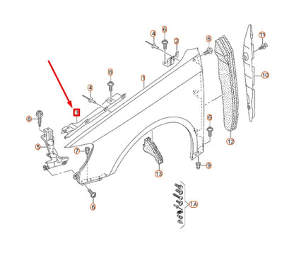 NEW AUDI A3 CONVERTIBLE 8V FRONT RIGHT FENDER BRACKET 8V5821468B ORIGINAL