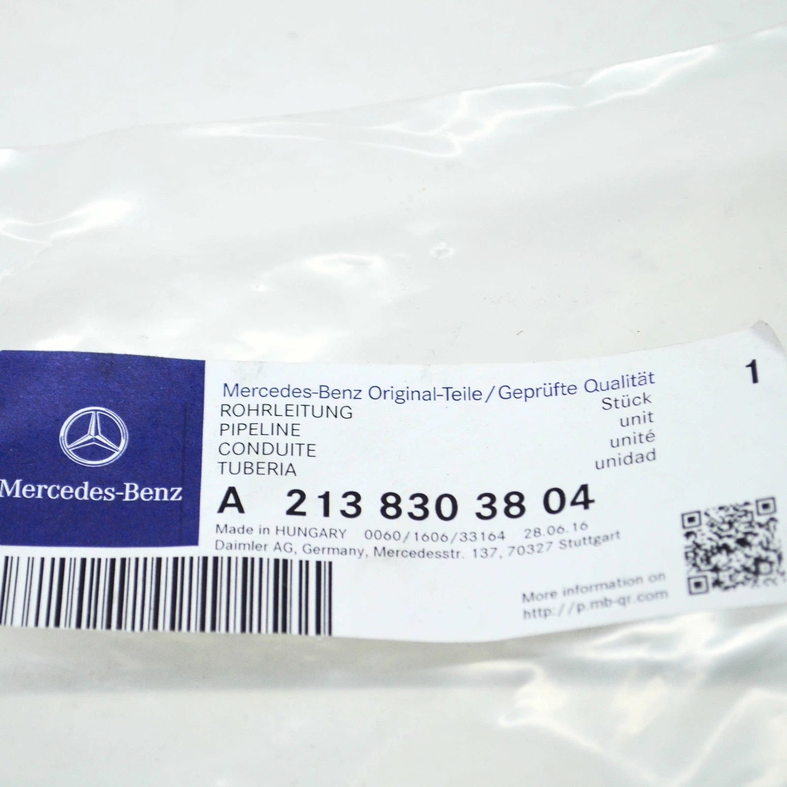 NEW MERCEDES-BENZ E W213 A/C REFRIGERANT PIPE LINE RIGHT A2138303804 ORIGINAL