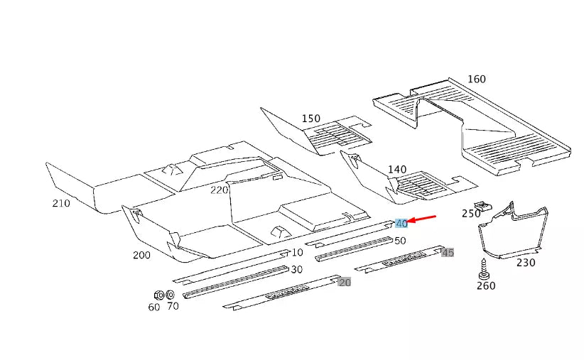NEW MERCEDES-BENZ G W463 REAR LEFT SILL PLATE COVER RAIL A46368617369051