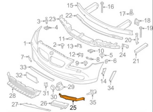 new bmw 6 f12 front right fog light trim 51117304060 7304060 original
