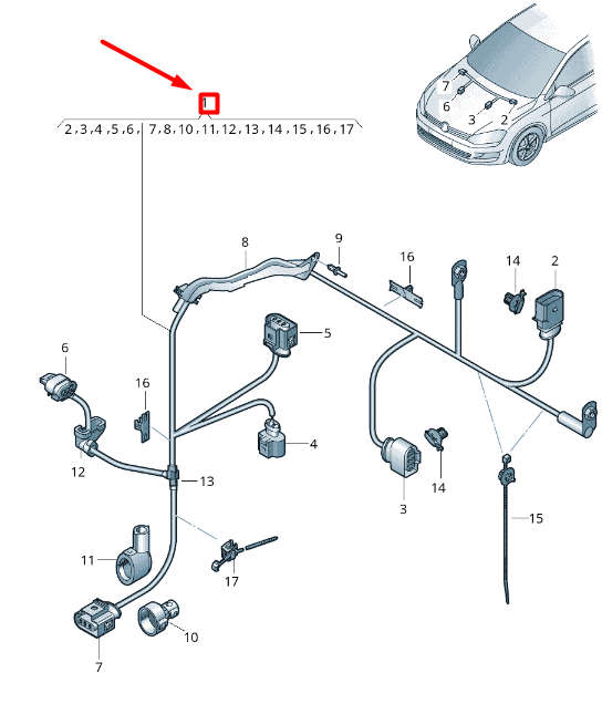 new volkswagen arteon 3h7 power steering cable harness rhd 5q2971111cl original