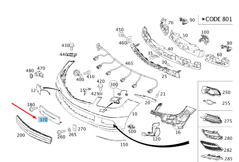 new mercedes-benz c w204 front licence plate holder a2048173478 original