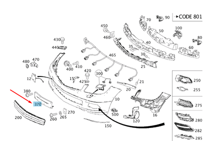new mercedes-benz c w204 front licence plate holder a2048173478 original
