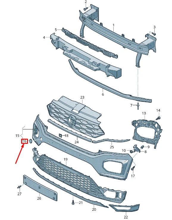 NEW VOLKSWAGEN T-ROC A11 FRONT RIGHT TRAILER TOW CAP COVER 2GA807241A041