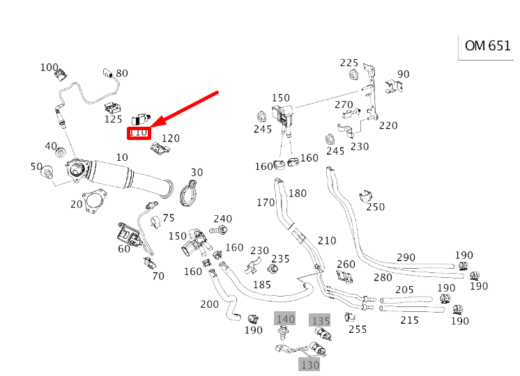 new mb cla c117 exhaust system holder cable mounting clamp a0019951544 original
