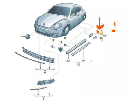 NEW VOLKSWAGEN BEETLE REAR LEFT  SIDE DOOR  MOLDING