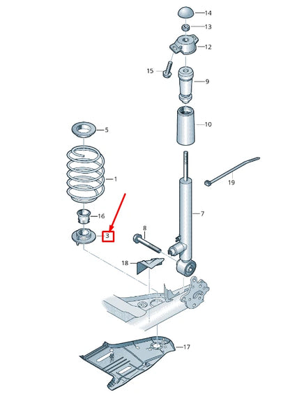 NEW AUDI Q2 GA LOWER COIL SPRING UNDERLAY 5Q0512297G