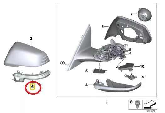 NEW BMW F40 FRONT LEFT DOOR MIRROR TURN INDICATOR 51169879127 9879127 ORIGINAL