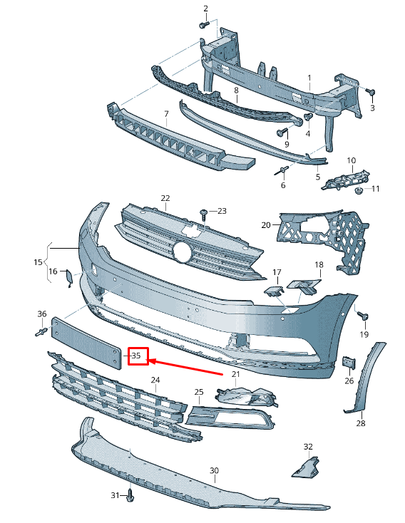 new vw passat b8 3g front license plate holder 3g0807285q9b9 original