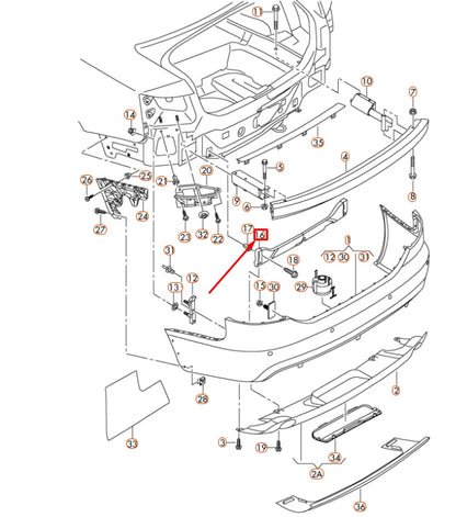 NEW AUDI A6 C6 REAR BUMPER HOLDING STRAP 4F9807329