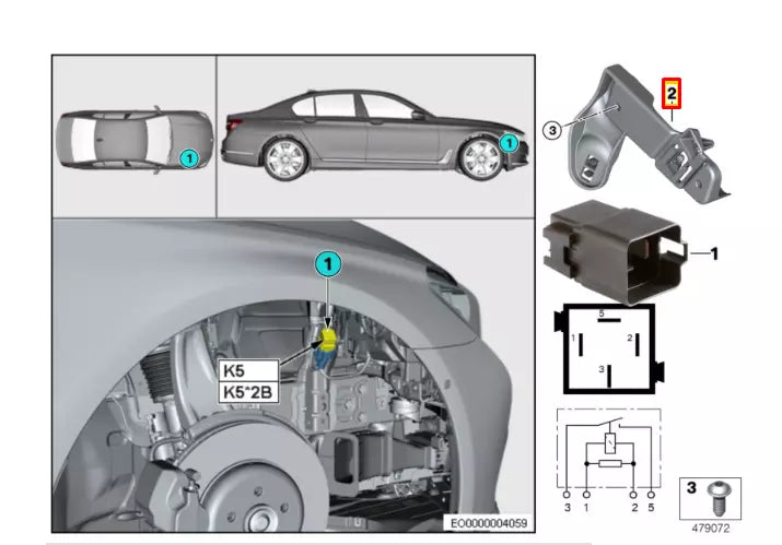 NEW BMW 5 G30 HOLDER RELAY 61366844018 6844018 ORIGINAL