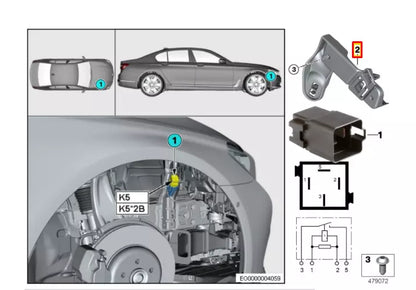 NEW BMW 5 G30 HOLDER RELAY 61366844018 6844018 ORIGINAL