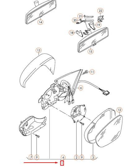 NEW VOLKSWAGEN GOLF MK6 FRONT LEFT DOOR MIRROR ASSEMBLY 5K0857507AD9B9 ORIGINAL