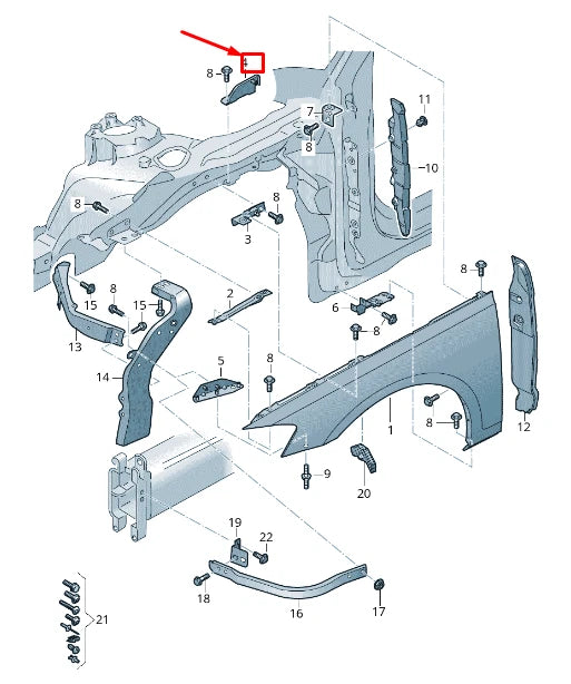 NEW AUDI A8 4N FRONT RIGHT FENDER BRACKET 4N0821164A