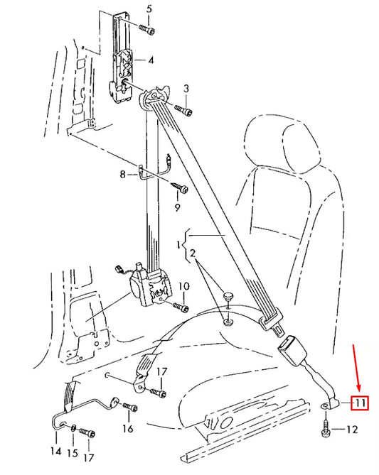 NEW VOLKSWAGEN JETTA 1K5 FRONT LEFT SEAT BELT BUCKLE 1K4857755MQVZ