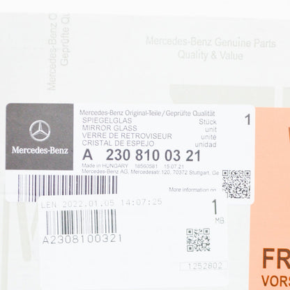 NEW MERCEDES-BENZ SL R230 LEFT WING MIRROR GLASS A2308100321 ORIGINAL