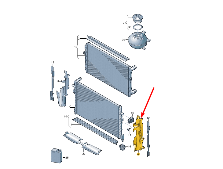 NEW VOLKSWAGEN PASSAT B8 3G2 RADIATOR LEFT AIR GUIDE 3G0121283L ORIGINAL