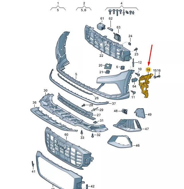 NEW AUDI Q8 FRONT BUMPER RIGHT CLOSING ELEMENT 4M8807096A ORIGINAL