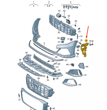 NEW AUDI Q8 FRONT BUMPER RIGHT CLOSING ELEMENT 4M8807096A ORIGINAL