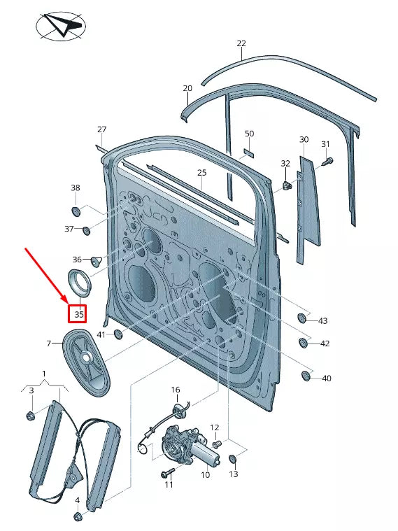 NEW VW TOUAREG CR FRONT DOOR INNER PANEL COVER 760837095