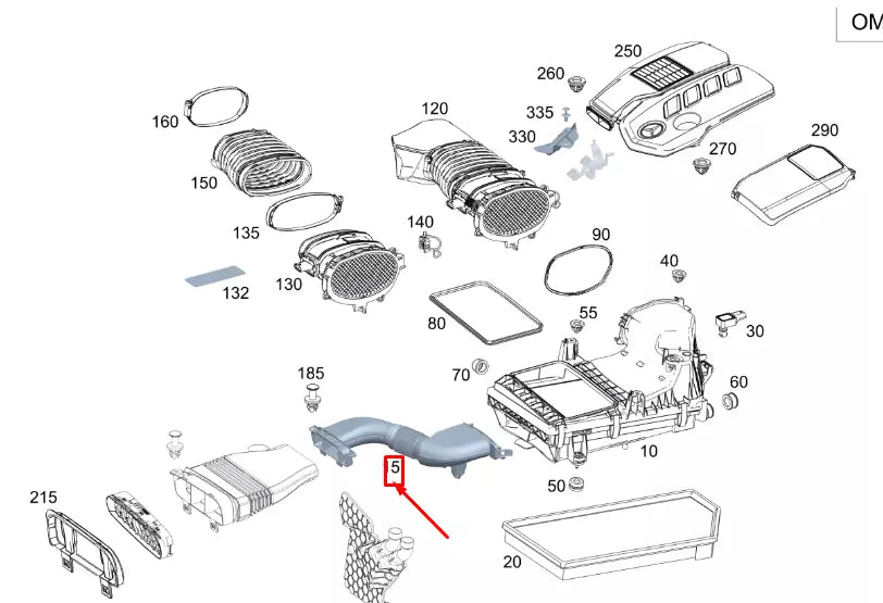 NEW MERCEDES-BENZ GLE W167 RAW AIR LINE A6540944100 ORIGINAL