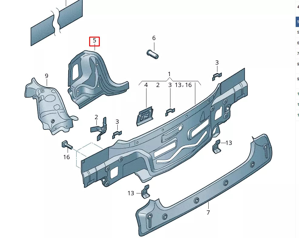 NEW VOLKSWAGEN AMEO LEFT REAR TAILLIGHT MOUNTING 6RW813319