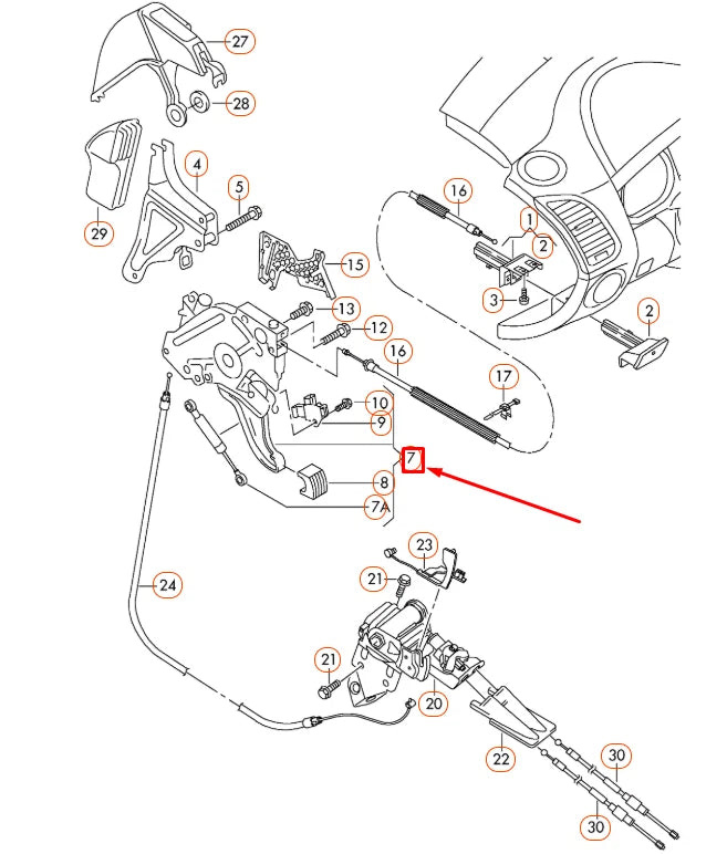 NEW AUDI Q7 4L BRAKE PEDAL 7L0721797Q ORIGINAL