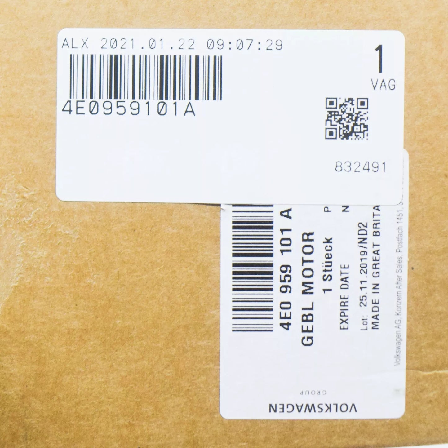 NEW AUDI A8 D3 FAN MOTOR WITH WHEEL 4E0959101A ORIGINAL