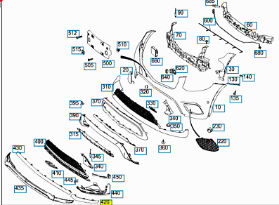 NEW MERCEDES-BENZ GLC C253 FRONT LEFT BUMPER MOULDING A2538855300 ORIGINAL