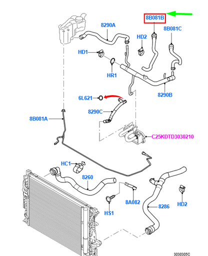 new ford mondeo mk4 cooling system inlet hose 1381787 6g91-8b159-bb original