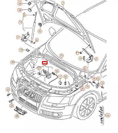 NEW AUDI A3 CONVERTIBLE 8P HOOD LID LOCK WITH MICRO-SWITCH 8P0823509K