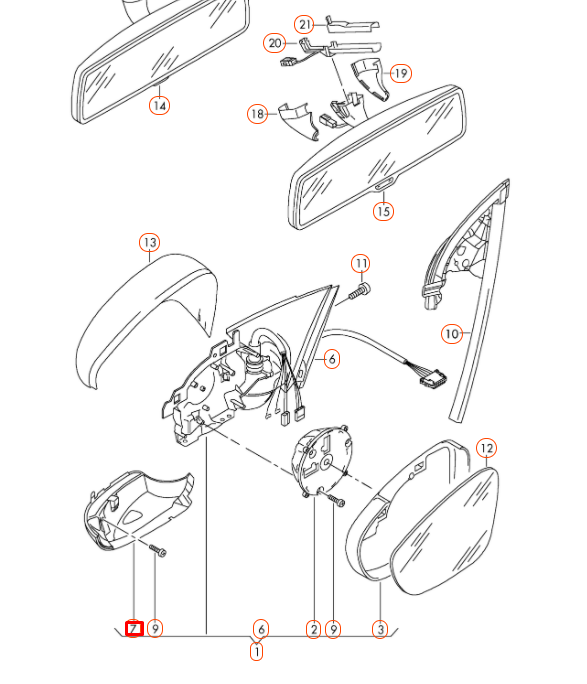 NEW VW EOS FRONT RIGHT DOOR MIRROR TURN SIGNAL INDICATOR 3C8949102E ORIGINAL