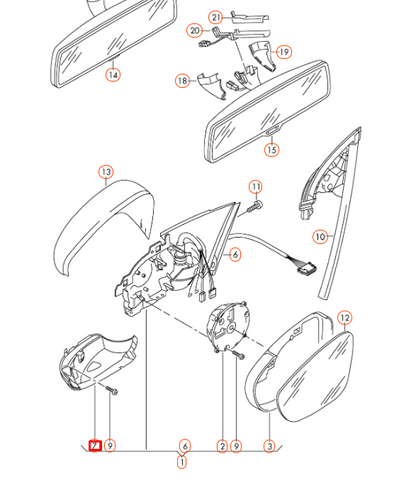 NEW VW EOS FRONT RIGHT DOOR MIRROR TURN SIGNAL INDICATOR 3C8949102E ORIGINAL