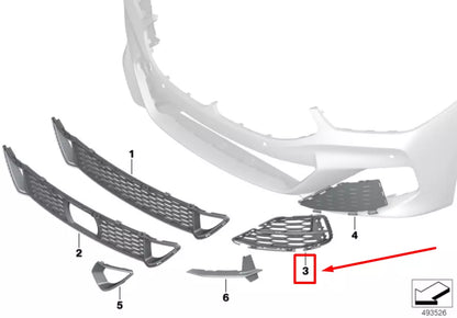 NEW BMW 8 CABRIO G14 FRONT BUMPER LEFT GRILLE 8074783 51118074783 ORIGINAL