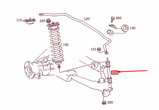 NEW MERCEDES-BENZ ML W163 REAR TORSION BAR CONTROL ARM LINK A1633200032 ORIGINAL