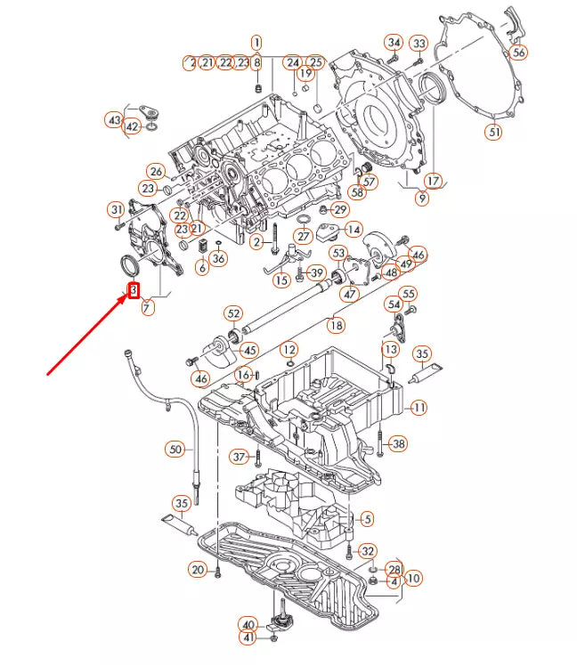 NEW AUDI A4 B7 ENGINE CRANKSHAFT SEAL 079103051D