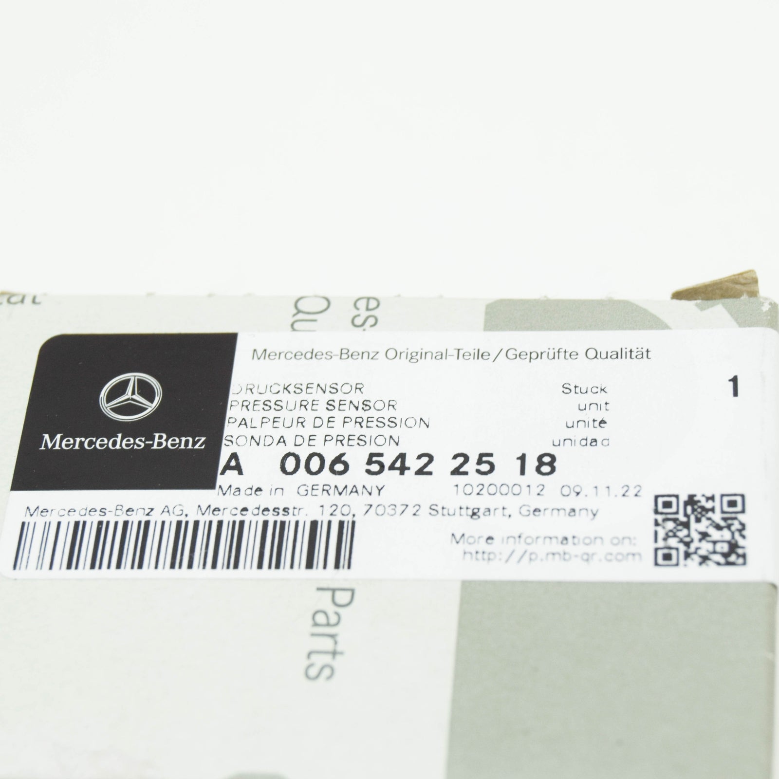 NEW MB E W212 BRAKE UNIT VACUUM SENSOR PRESSURE SENSOR A0065422518 ORIGINAL