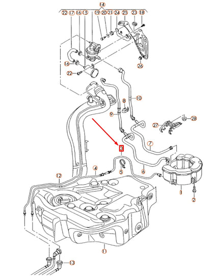 NEW AUDI A3 8P EVAPORATIVE EMISSION SYSTEM BREATHER TUBE 1K0201931S ORIGINAL