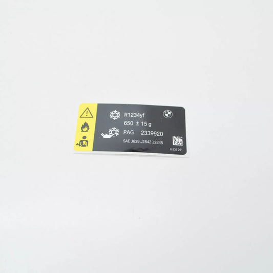 NEW BMW 5 G30 COOLANT LABEL 71236832291 6832291 ORIGINAL