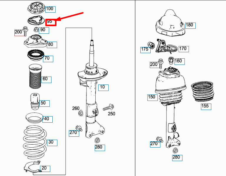 NEW MB E W212 AMG FRONT RIGHT STRUT SUSPENSION COVER A2123270686 ORIGINAL