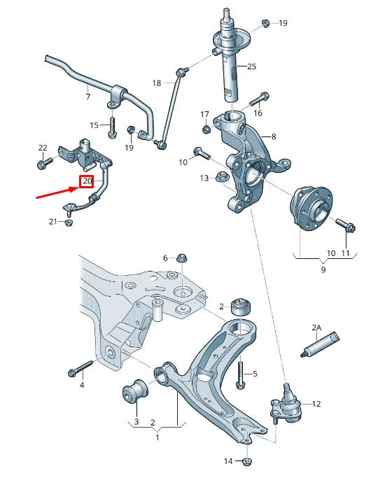 NEW VW PASSAT B8 3G FRONT RIGHT HEADLIGHT LEVEL SENSOR 3Q0412522A ORIGINAL