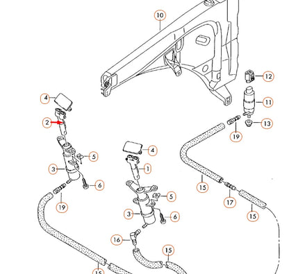 NEW VW TOUAREG 07-10 HEADLIGHT WASHER NOZZLE PASSENGER SIDE 7L6955104A