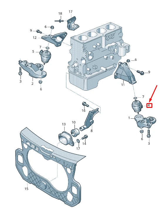 NEW AUDI A6 AVANT C6 LEFT ENGINE MOUNTING 4F0199379BG ORIGINAL