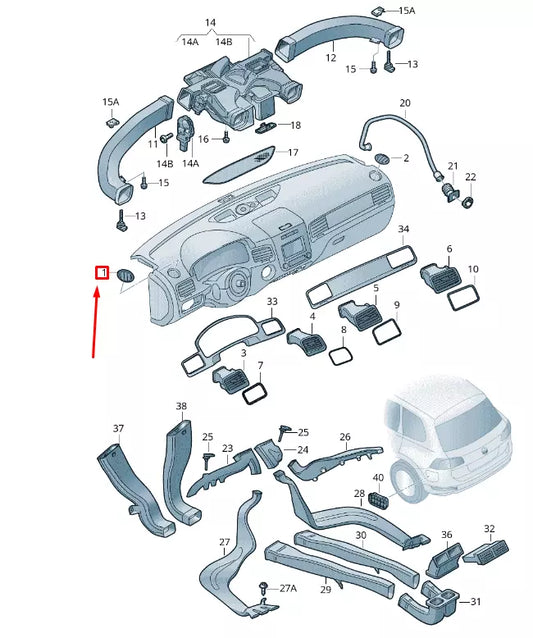 NEW VW TOUAREG 7P MK2 LEFT UPPER DASH DEFROST AIR VENT 7P681970581U