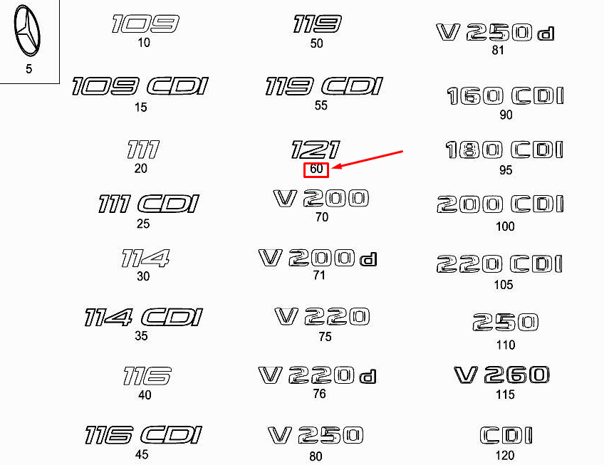 NEW MERCEDES-BENZ VITO TOURER W447 REAR DOOR MODEL PLATE A4478174500 ORIGINAL
