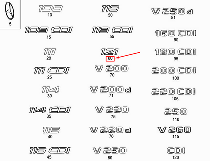 NEW MERCEDES-BENZ VITO TOURER W447 REAR DOOR MODEL PLATE A4478174500 ORIGINAL